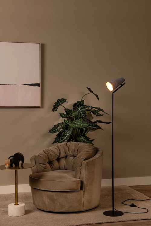 Lucide BENSEN - Vloerlamp - 1xE14 - Grijs - sfeer 1